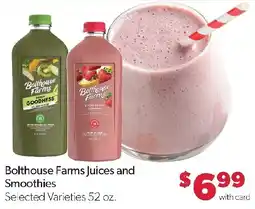 Family Fresh Market Bolthouse Farms Juices and Smoothies offer