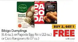 Family Fresh Market Bibigo Dumplings or Pagoda Egg Rolls or Crab Rangoons offer