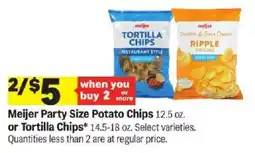 Meijer Meijer party size potato chips or tortilla chips offer
