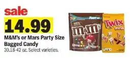 Meijer M&M's or Mars Party Size Bagged Candy offer