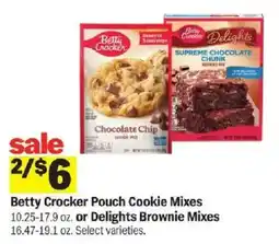 Meijer Betty Crocker Pouch Cookie Mixes or Delights Brownie Mixes offer