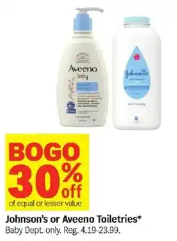 Meijer Johnson's or Aveeno Toiletries offer