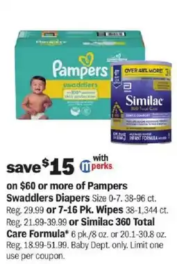 Meijer Pampers Swaddlers Diapers or Similac 360 Total Care Formula offer