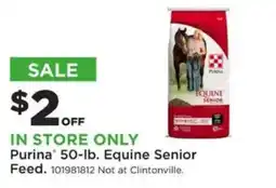 Mills Fleet Farm Purina equine senior feed offer