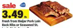 Meijer Meijer Pork Loin Back Ribs or Seasoned St. Louis Style Spare Ribs offer