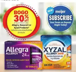 Meijer Allegra, Nasacort or Xyzal Products offer