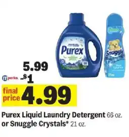 Meijer Purex Liquid Laundry Detergent or Snuggle Crystals offer