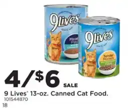 Mills Fleet Farm 9 Lives canned cat food offer