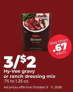 Hy-Vee Hy-Vee gravy or ranch dressing mix offer