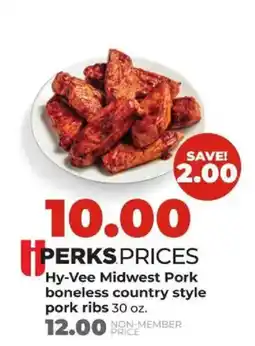 Hy-Vee Hy-Vee Midwest Pork boneless country style pork ribs offer