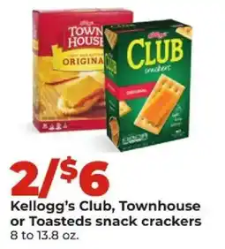 Hy-Vee Kellogg's Club, Townhouse or Toasteds snack crackers offer
