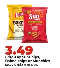 Hy-Vee Frito-Lay SunChips, Baked chips or Munchies snack mix offer