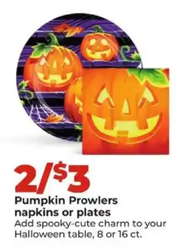 Hy-Vee Pumpkin Prowlers napkins or plates offer