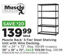 Mills Fleet Farm Muscle Rack 5-Tier Steel Shelving Unit with Wire Decking offer