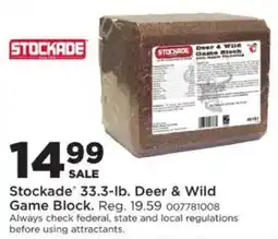 Mills Fleet Farm Stockade deer & wild game block offer