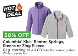 Mills Fleet Farm Columbia Kids' Benton Springs, Steens or Zing Fleece offer