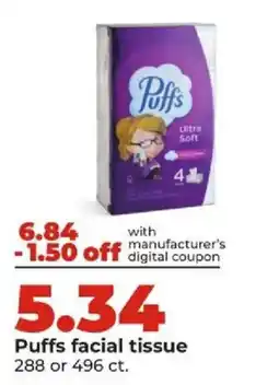 Hy-Vee Puffs facial tissue offer