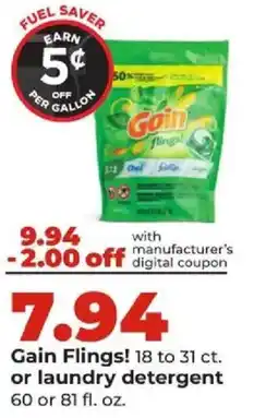 Hy-Vee Gain Flings offer