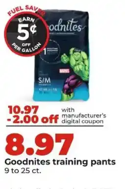 Hy-Vee Goodnites training pants offer