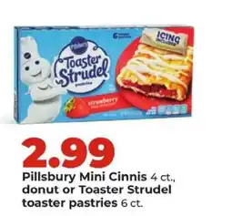 Hy-Vee Pillsbury mini cinnis or toaster strudel toaster pastries offer