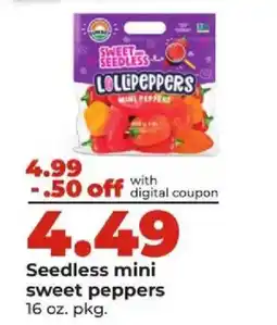 Hy-Vee Sweet seedless lollipeppers mini peppers offer