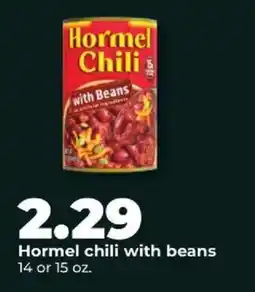 Hy-Vee Hormel chili with beans offer