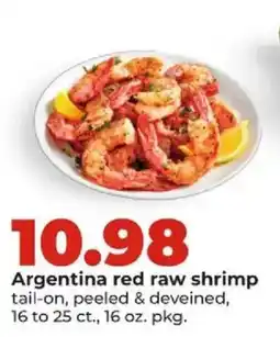 Hy-Vee Argentina red raw shrimp offer