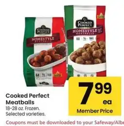 Albertsons Cooked Perfect Meatballs offer