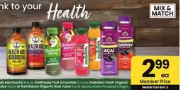 Albertsons Health-Ade Kombucha, Bolthouse Fruit Smoothie, Evolution Fresh Organic Juice or Sambazon Organic Acai Juice offer