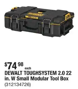 The Home Depot DeWalt toughsystem 2.0 22 in. w small modular tool box offer