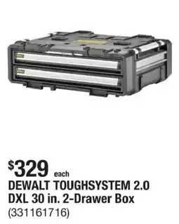 The Home Depot DeWalt toughsystem 2.0 dxl 30 in. 2-drawer box offer
