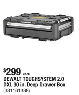 The Home Depot DeWalt toughsystem 2.0 dxl 30 in. deep drawer box offer