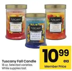 Albertsons Tuscany fall candle offer