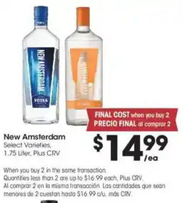 Food 4 Less New Amsterdam Vodka offer