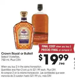 Food 4 Less Crown Royal or Bulleit offer