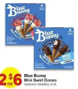 United Supermarkets Blue Bunny Mini Swirl Cones offer