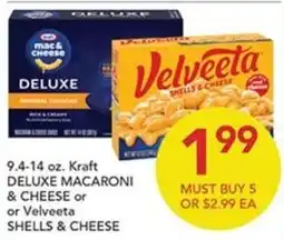 Pete's Fresh Market Kraft deluxe macaroni & cheese or velveeta shells & cheese offer