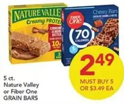 Pete's Fresh Market Nature Valley or Fiber One Chewy Bars offer