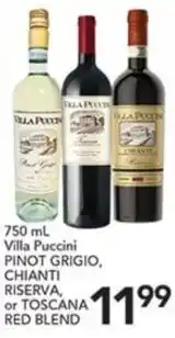 Pete's Fresh Market Villa Puccini Pinot Grigio, Chianti Riserva, or Toscana Red Blend offer