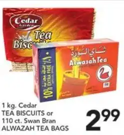 Pete's Fresh Market Cedar tea biscuits or swan bran alwazah tea bags offer