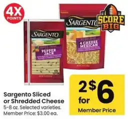 Albertsons Sargento Sliced or Shredded Cheese offer