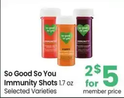 Albertsons So Good So You Immunity Shots offer