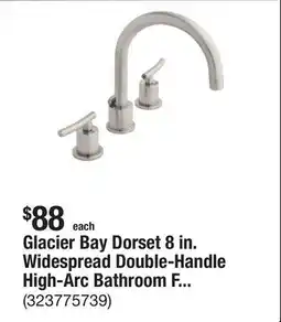 The Home Depot Glacier Bay Dorset 8 in. Widespread Double-Handle High-Arc Bathroom Faucet in Brushed Nickel offer