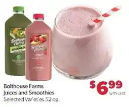 Family Fare Bolthouse Farms Juices and Smoothies offer