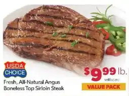 Family Fare Usda choice fresh all natural angus boneless top sirloin steak offer
