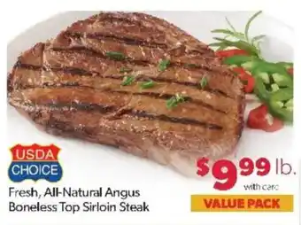 Usda choice fresh all natural angus boneless top sirloin steak