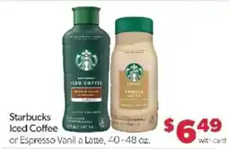 Family Fare Starbucks Iced Coffee or Espresso Vanilla Latte offer