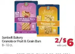 Family Fare Sunbelt Bakery Granola or Fruit & Grain Bars offer