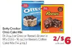 Family Fare Betty Crocker Oreo Cake Mix or Oreo or Reese's Brown'e Mix or Reese's Coffee Cake Mix offer