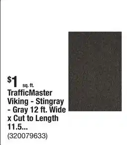 The Home Depot TrafficMaster Viking - Stingray - Gray 12 ft. Wide x Cut to Length 11.5 oz. Olefin Loop Carpet offer
